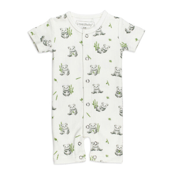 Baby Panda Organic Shortsleeve Romper