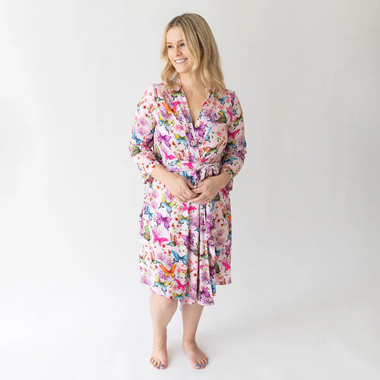 Posh Peanut® Watercolor Butterfly Women's Robe