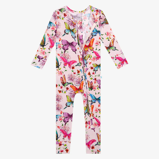 Load image into Gallery viewer, Watercolor Butterfly Convertible Bamboo One Piece
