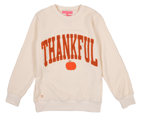 Youth Thankful Braided Crew Pullover