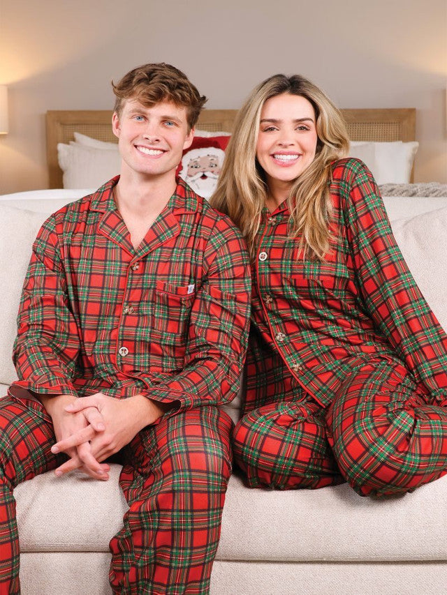 Adult Mens Holiday Plaid Pajama Set