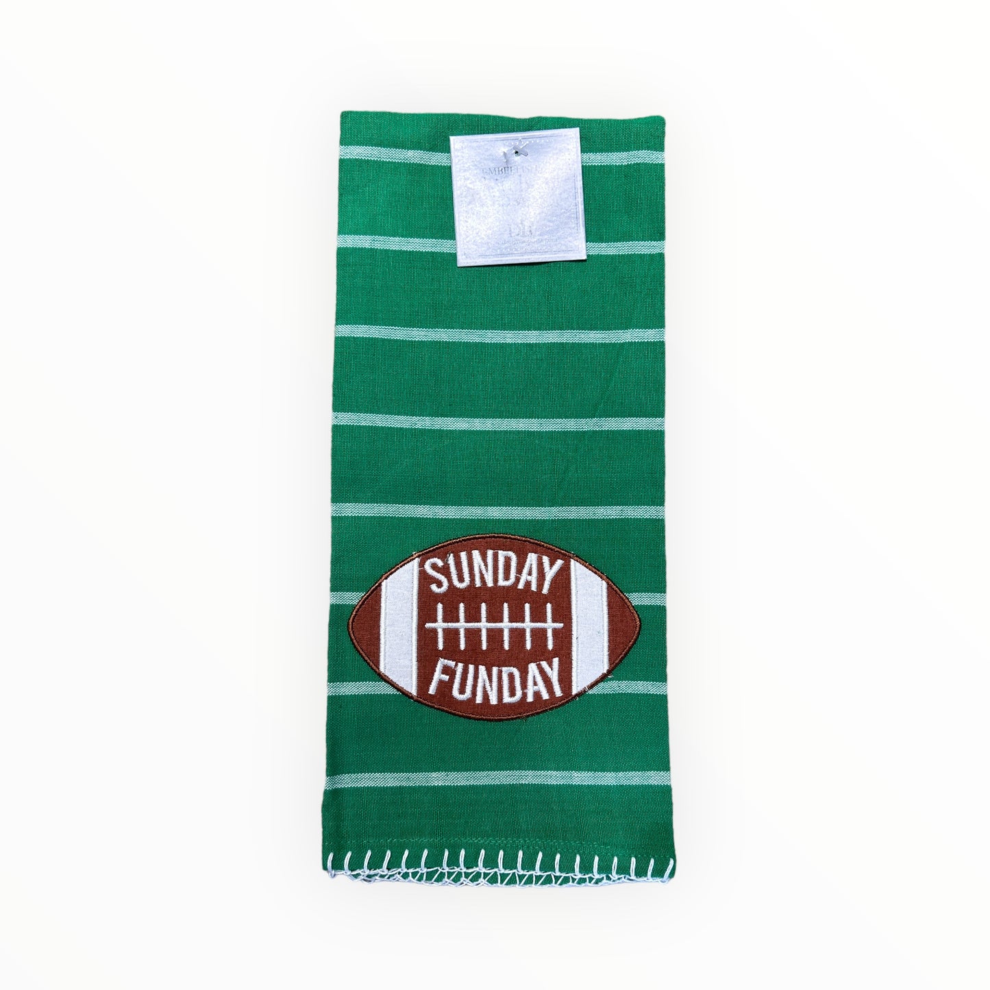 Sunday Funday Embellished Dishtowel