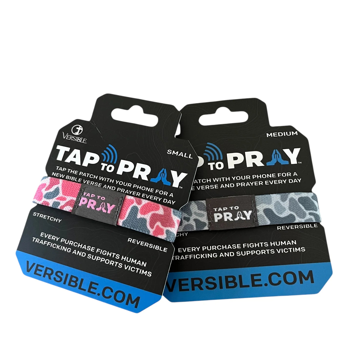 Tap To Pray™ Wristbands - River Rock Camo Pink & Ash - Small