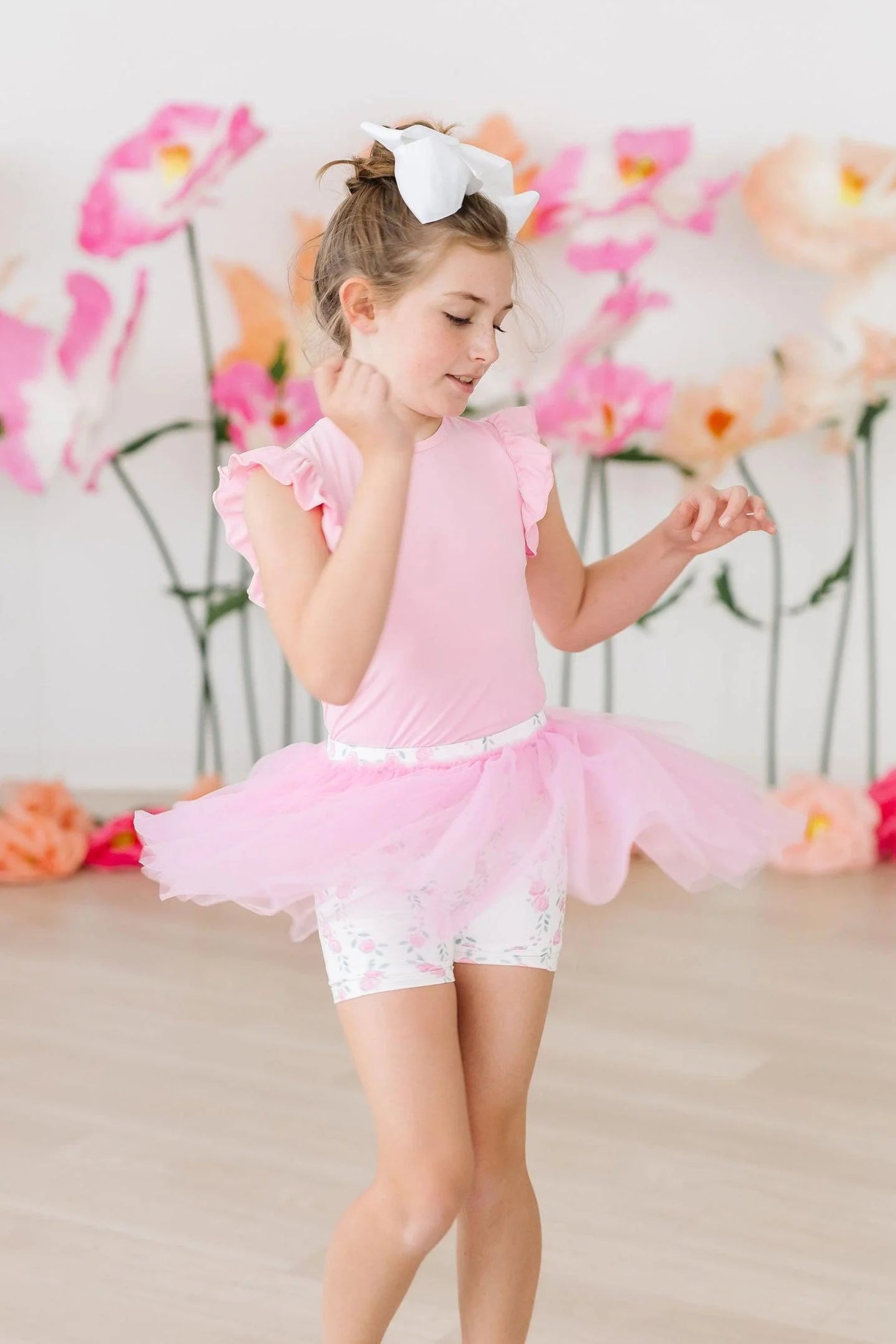 Bubblegum Pink S/S Ruffle Tee