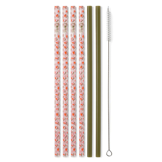 Load image into Gallery viewer, On the Prowl  &amp;amp; Olive Reusable Straw Set
