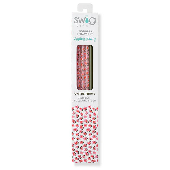 Load image into Gallery viewer, On the Prowl  &amp;amp; Olive Reusable Straw Set
