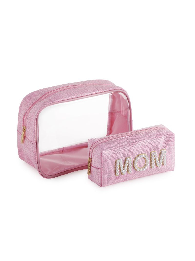 Set/2 Mom Pink Cosmetic Bags