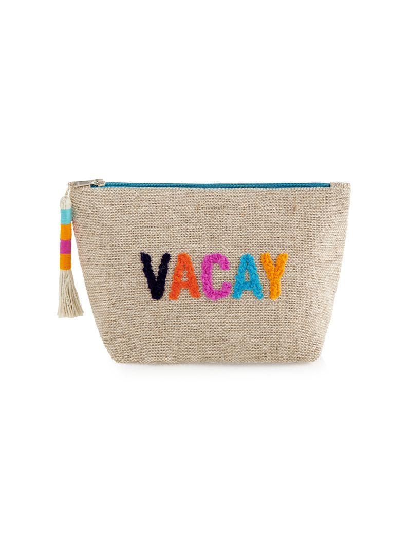 Vacay Zip Pouch in Natural