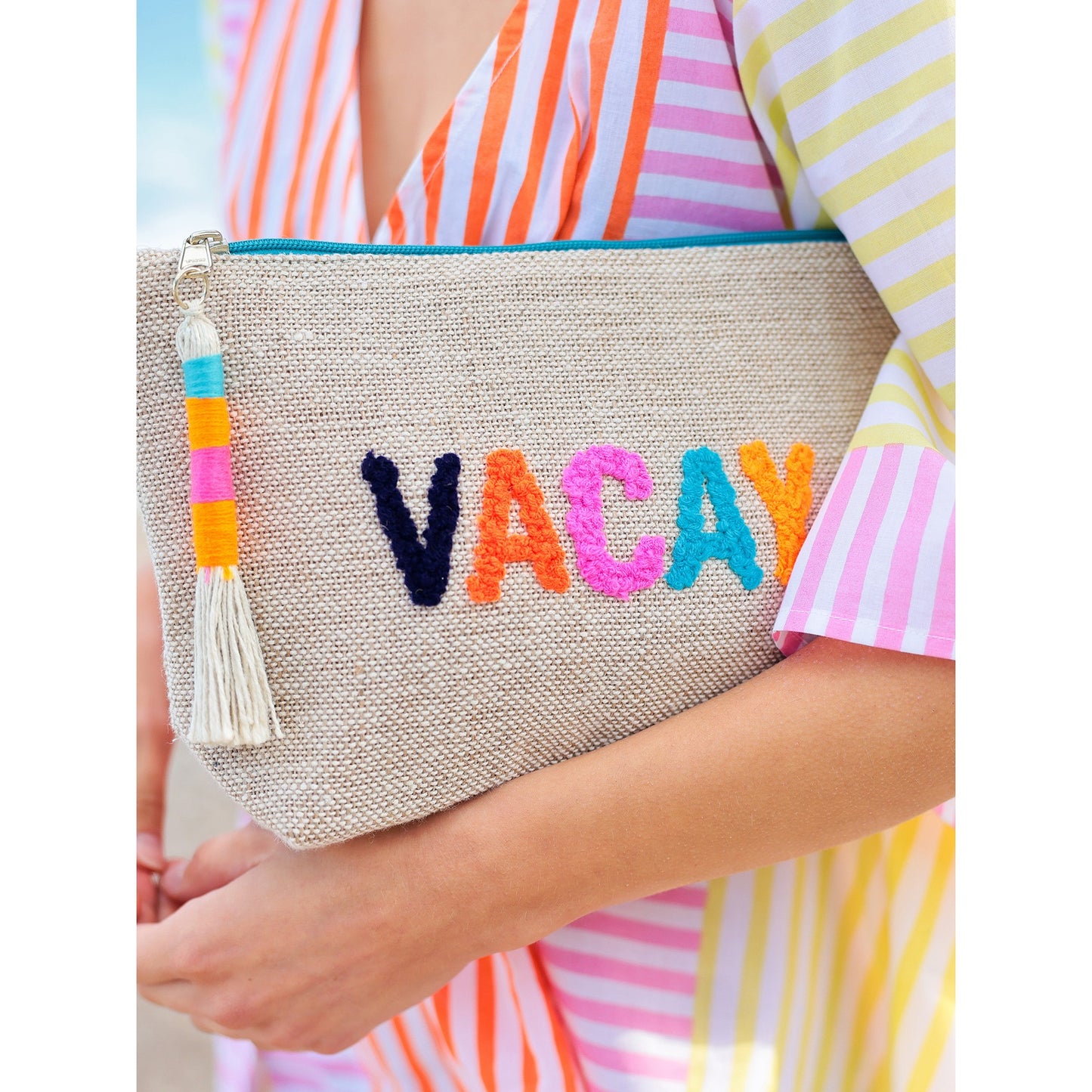 Vacay Zip Pouch in Natural