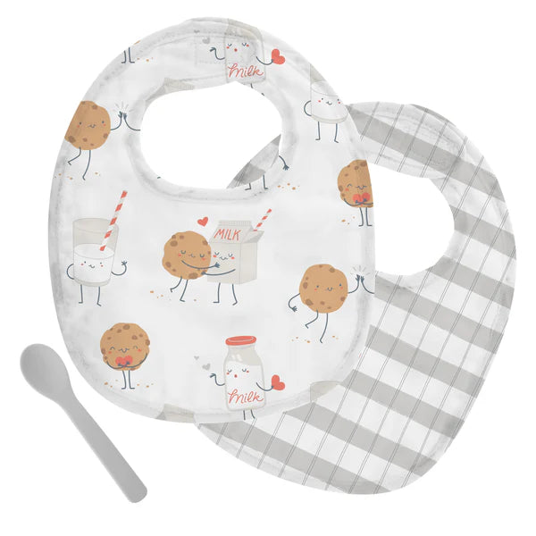 Milk & Cookies Muslin Bib Set