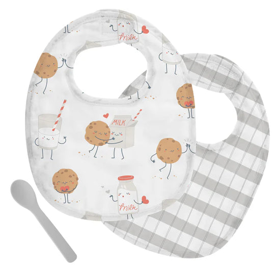 Milk & Cookies Muslin Bib Set