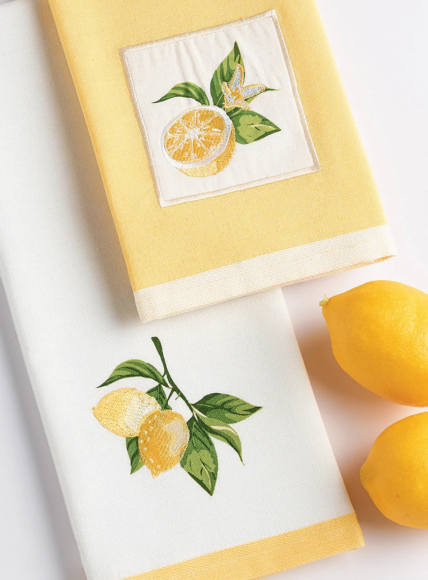 Lemon Sliced Embellished Dishtowel