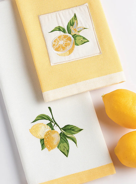 Lemon Sliced Embellished Dishtowel