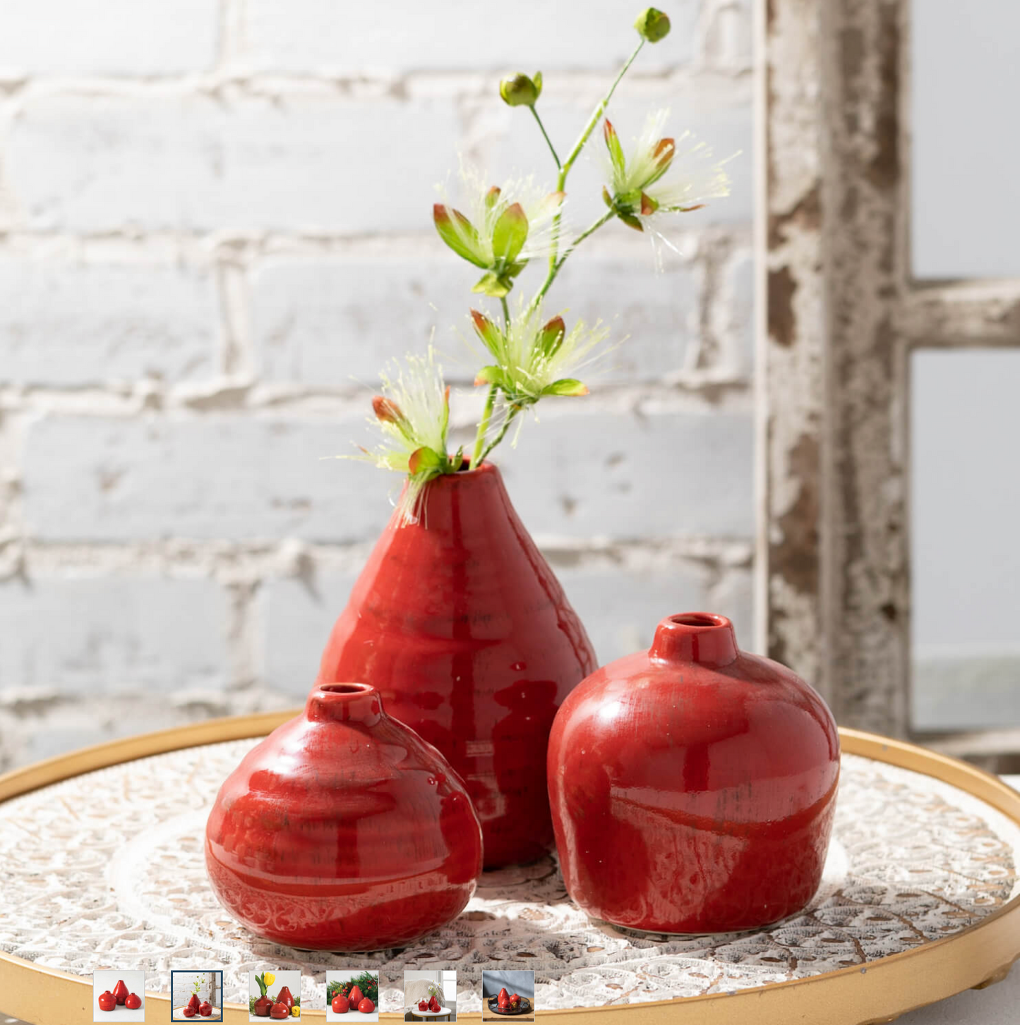 Red Glossy Vases
