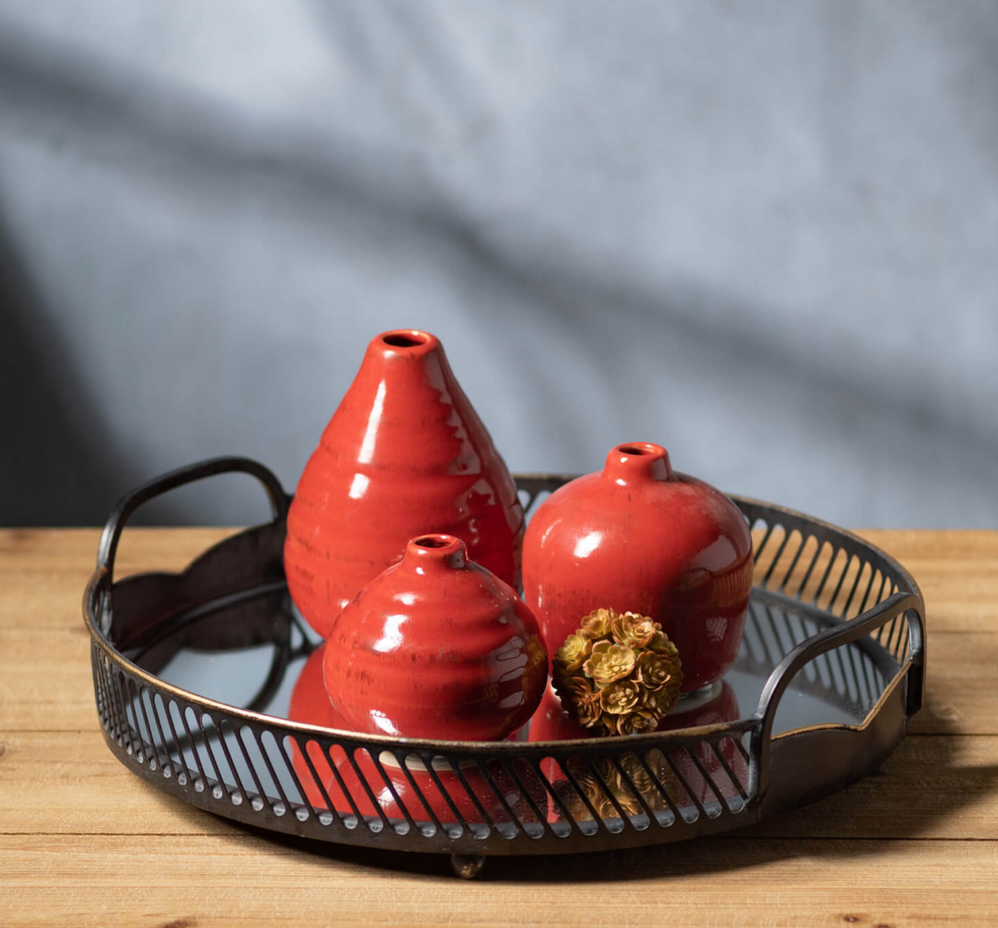 Red Glossy Vases