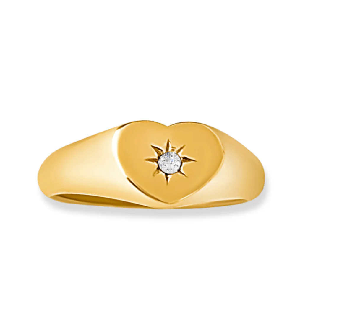 Ellie Vail Vesper Heart Signet Ring