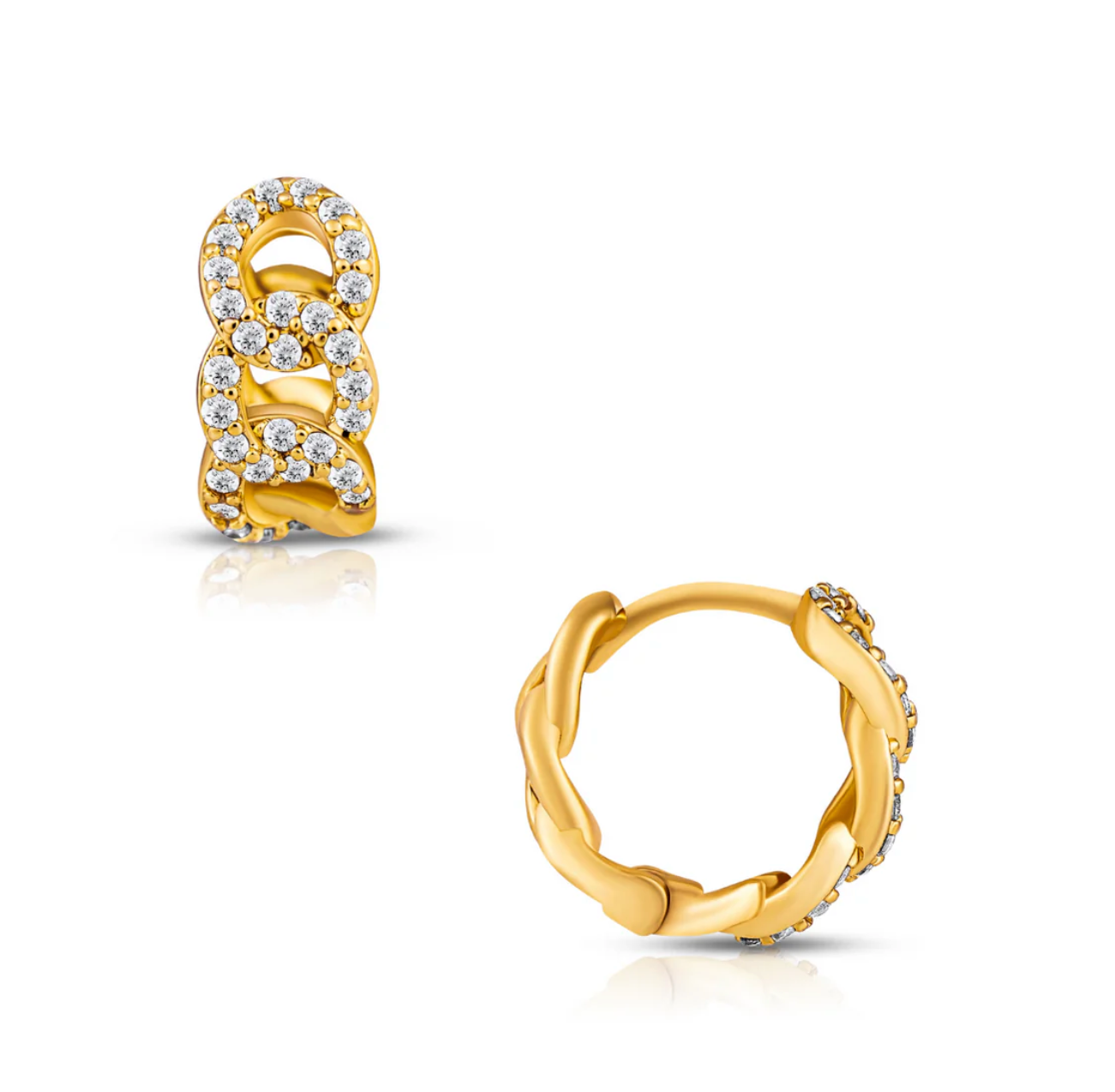 Ellie Vail Anika Chain Huggie Hoop Earring