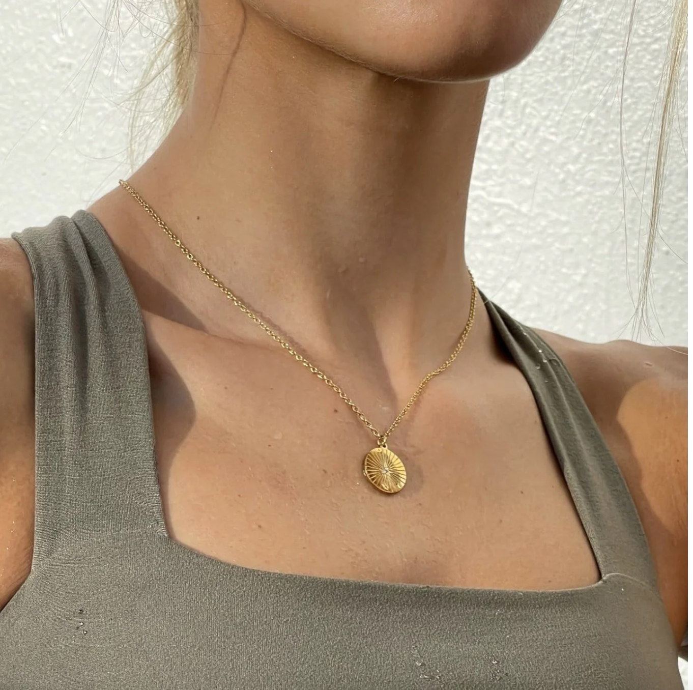 Ellie Vail Rue Sunburst Disc Necklace