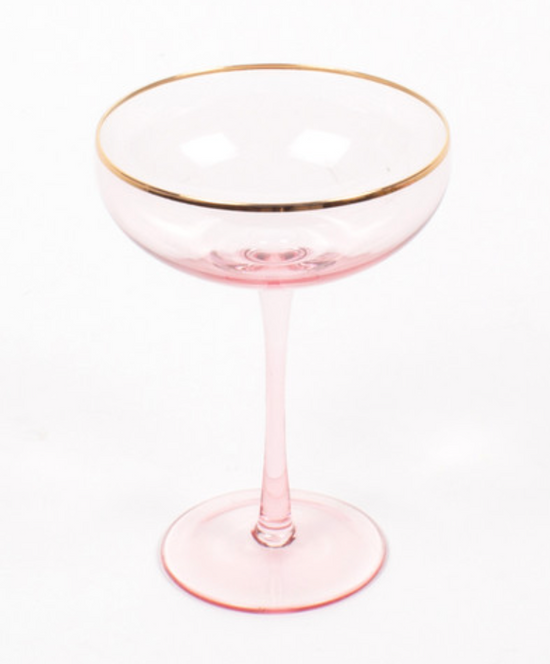 Lt Pink Coupe Glass