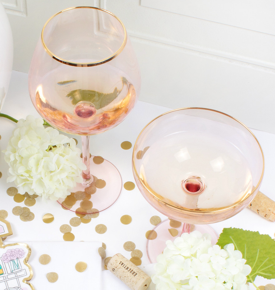 Lt Pink Coupe Glass