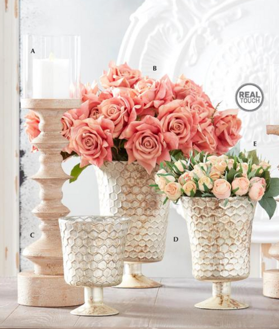 25 INCH CORAL REAL TOUCH DUCHESS ROSE STEM