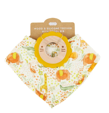 Safari Bib & Teether Set