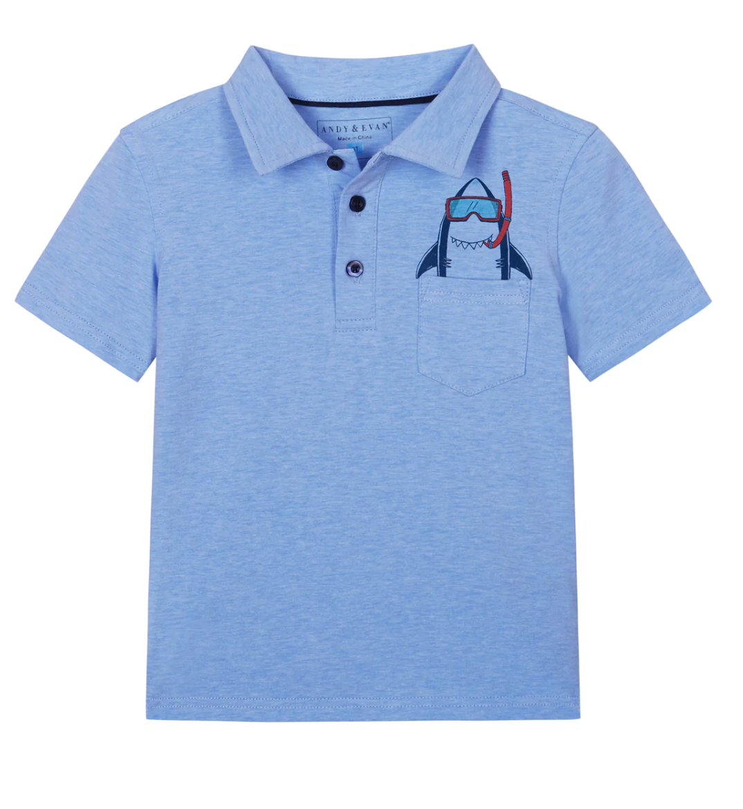 Snorkeling Shark Polo Shirt