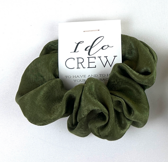 Load image into Gallery viewer, &amp;#39;I Do Crew&amp;#39; Satin Hair Scrunchie
