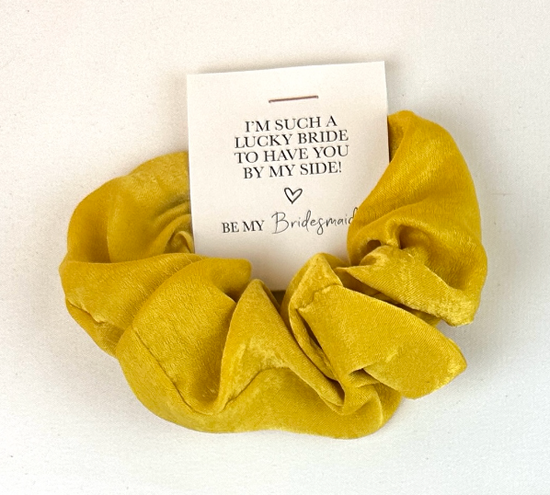 'I'm Such A Lucky Bride To Have You By My Side!'' Satin Hair Scrunchie