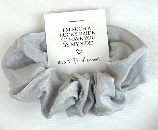 'I'm Such A Lucky Bride To Have You By My Side!'' Satin Hair Scrunchie