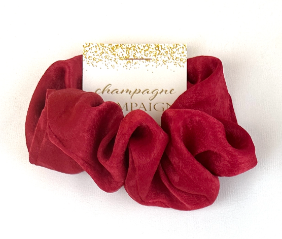 'Champagne Campaign' Satin Hair Scrunchie
