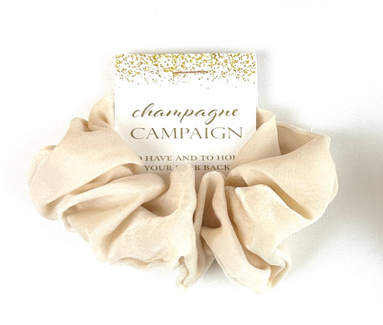 Load image into Gallery viewer, &amp;#39;Champagne Campaign&amp;#39; Satin Hair Scrunchie
