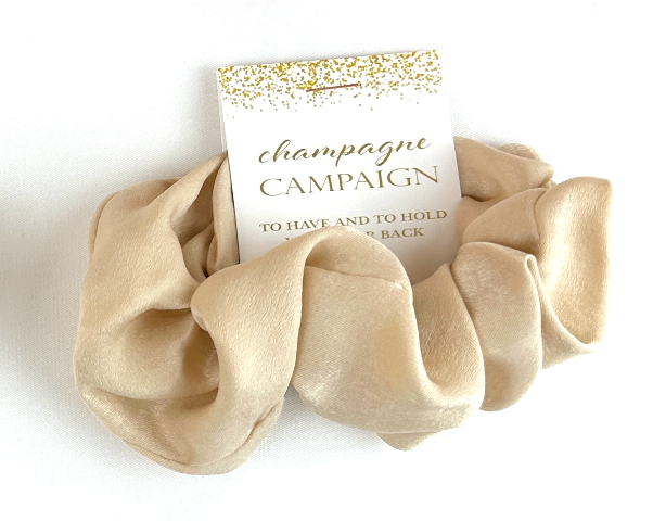 'Champagne Campaign' Satin Hair Scrunchie
