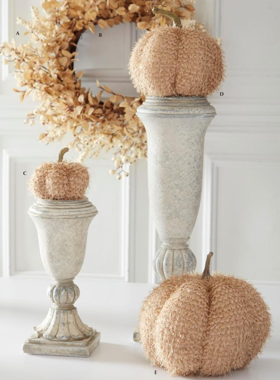 Cream Fringe Pumpkins