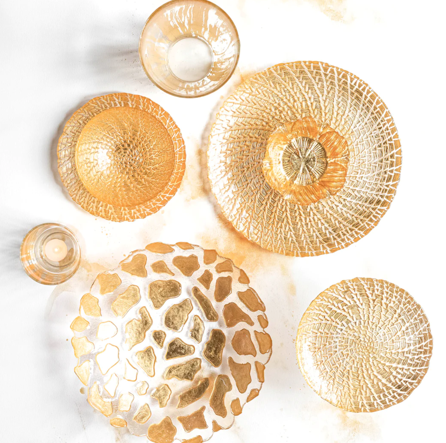 Rufolo Glass Gold Flower Small Bowl