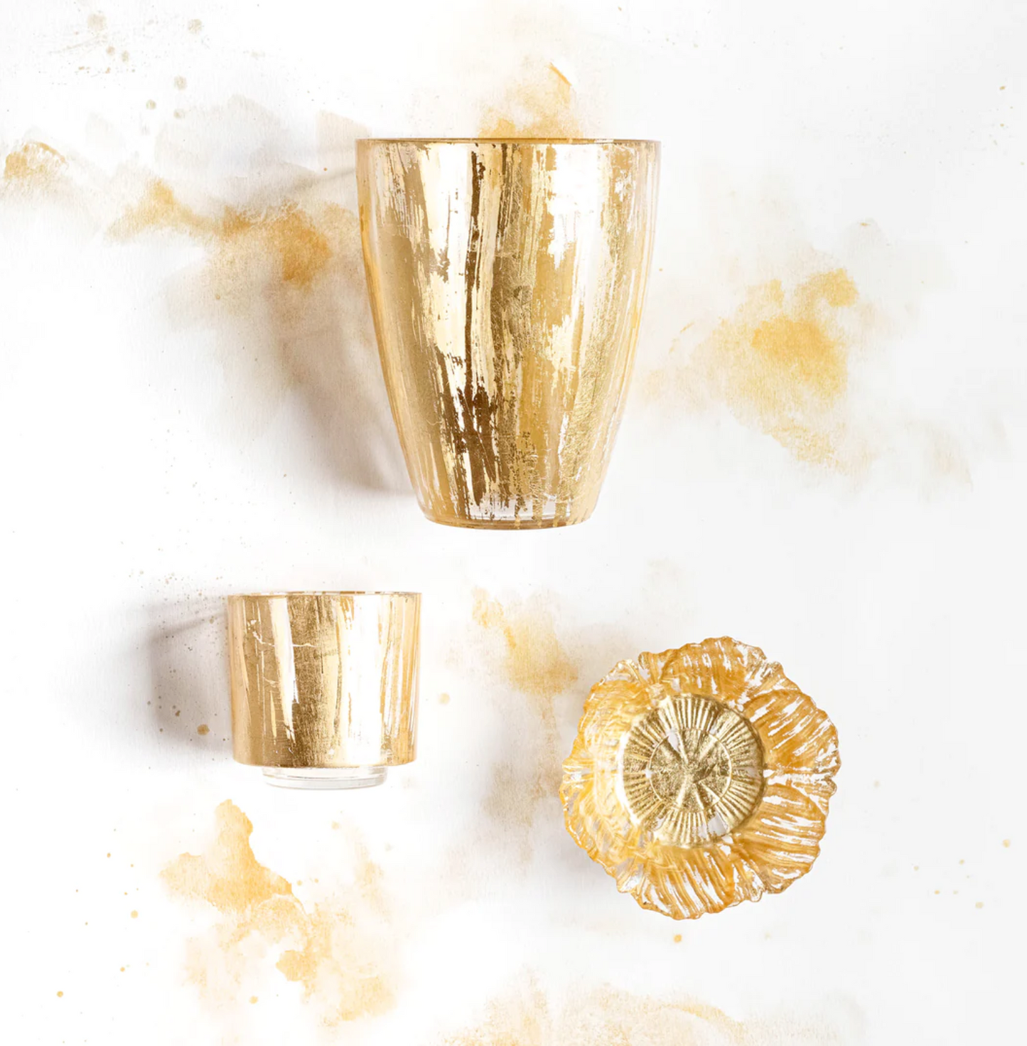 Rufolo Glass Gold Flower Small Bowl