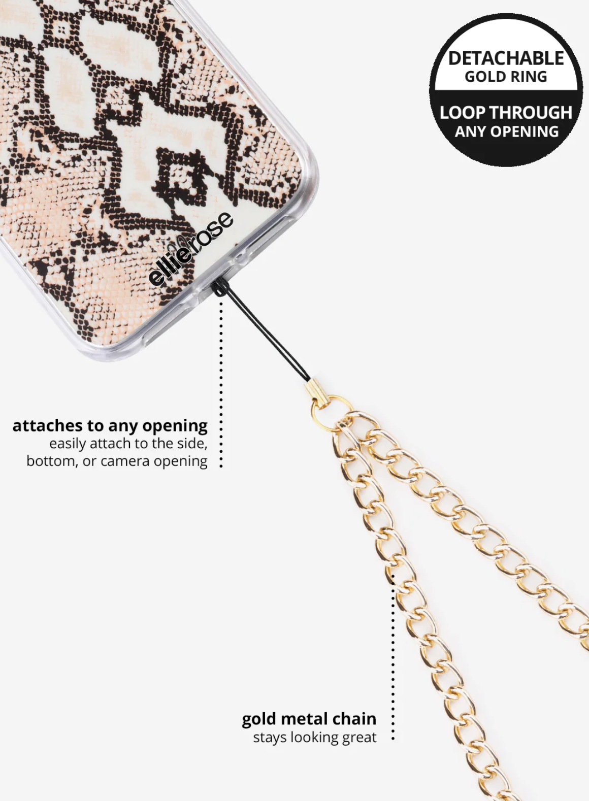 Gold Phone Charm Wristlet
