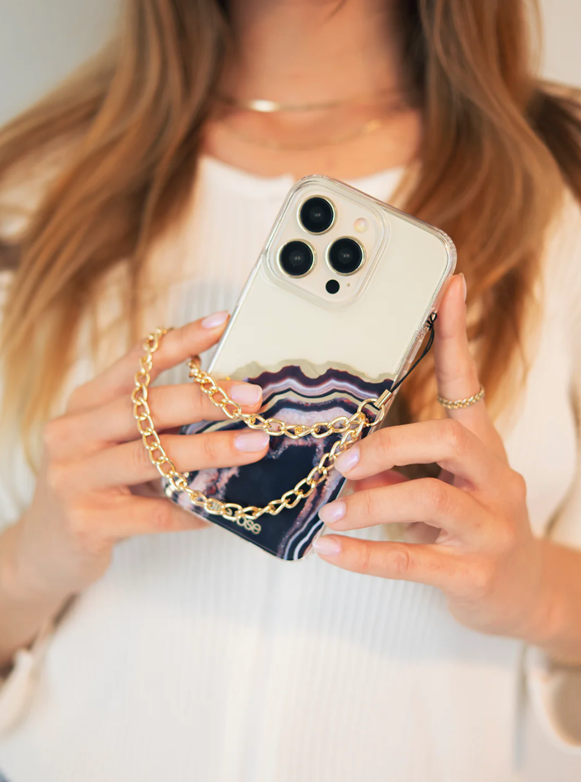 Gold Phone Charm Wristlet