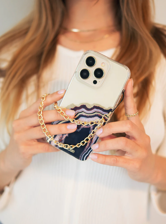 Gold Phone Charm Wristlet