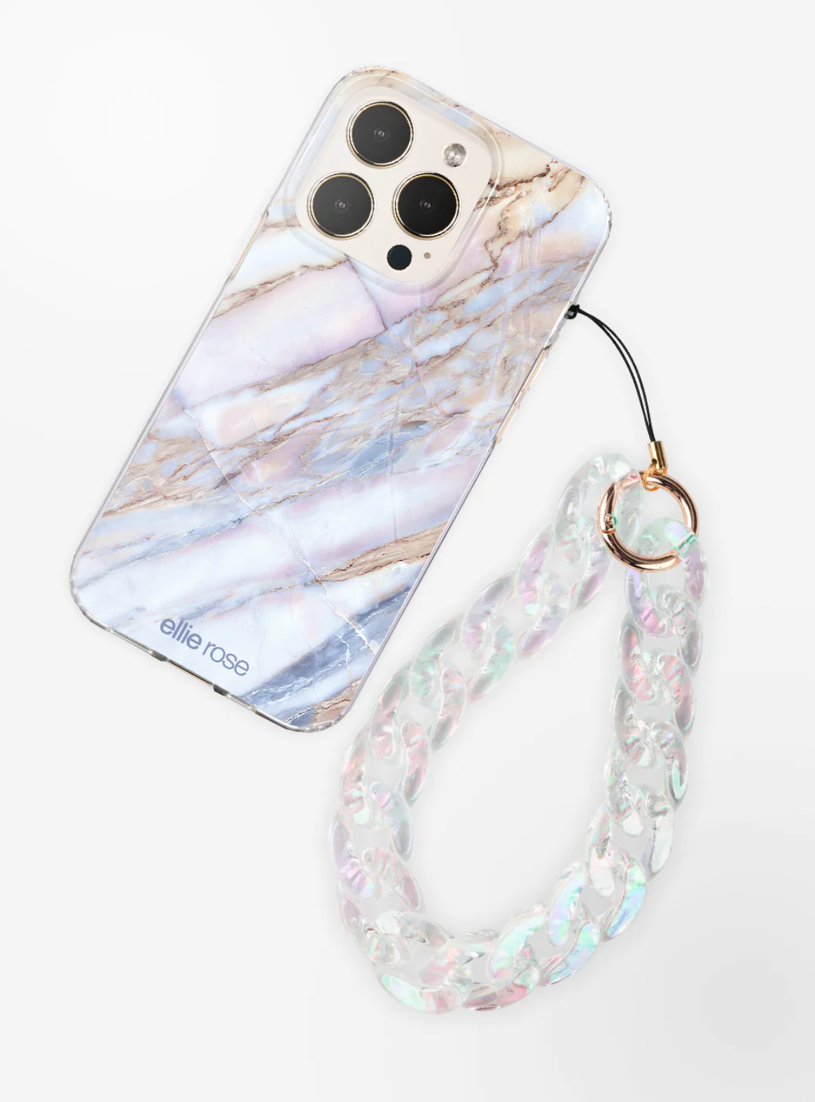 Clear Holographic Phone Charm Wristlet
