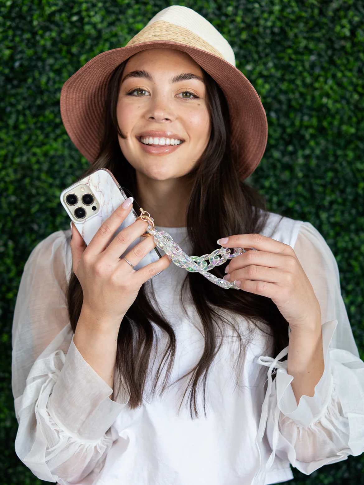 Clear Holographic Phone Charm Wristlet