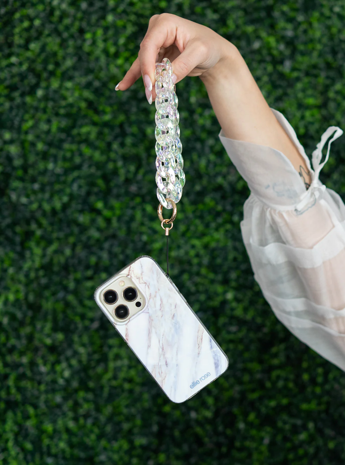 Clear Holographic Phone Charm Wristlet