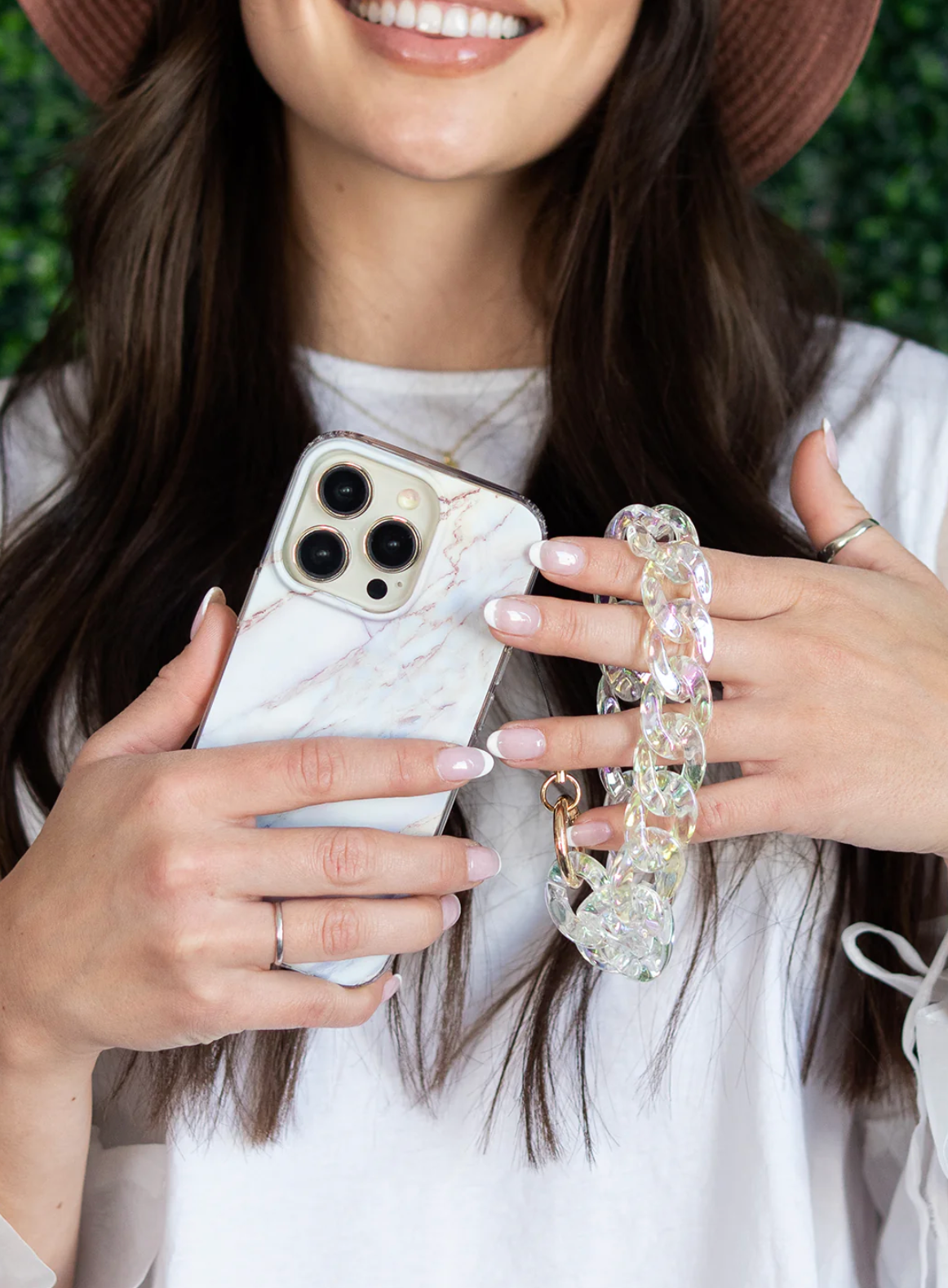 Clear Holographic Phone Charm Wristlet
