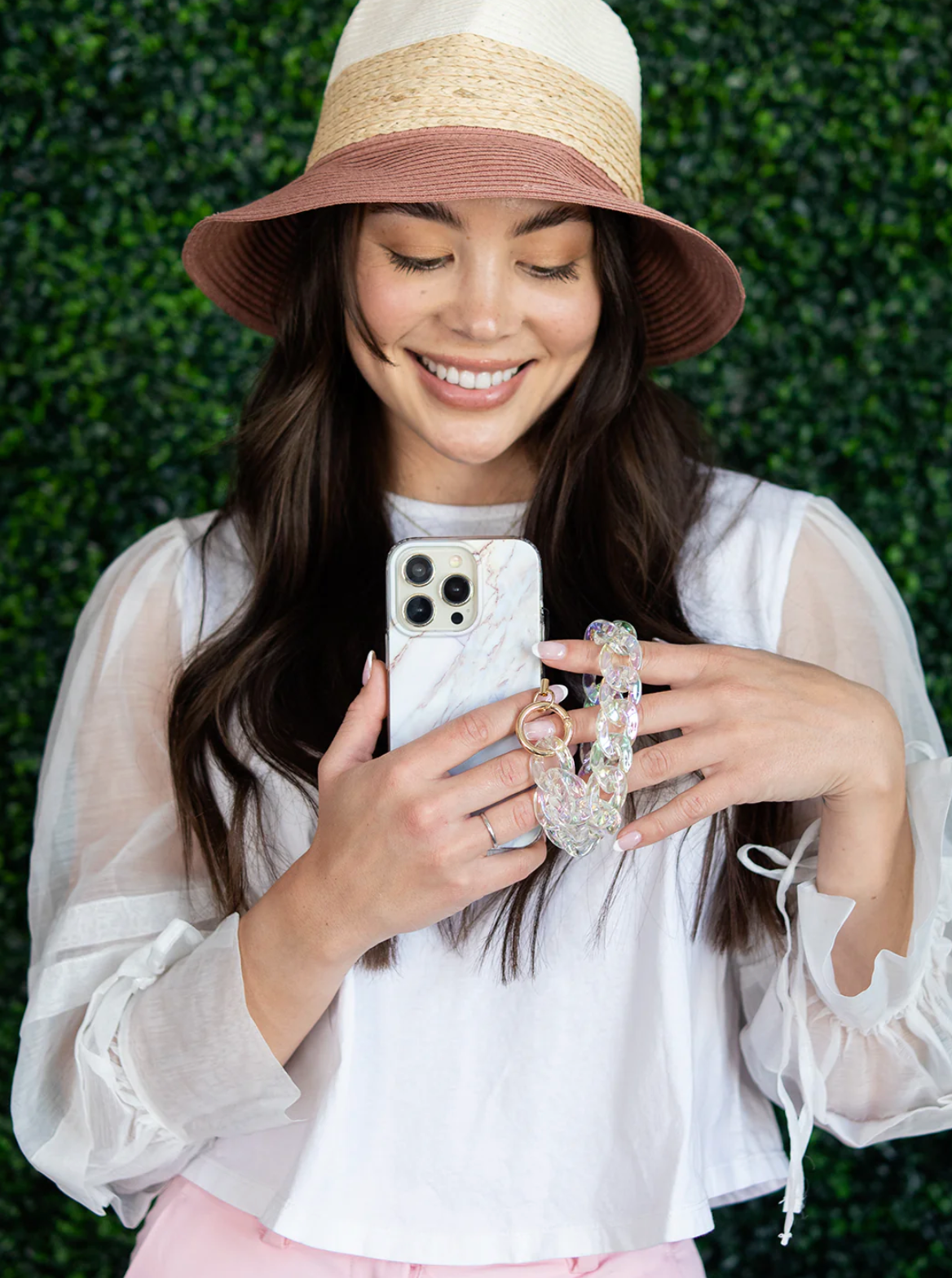Clear Holographic Phone Charm Wristlet