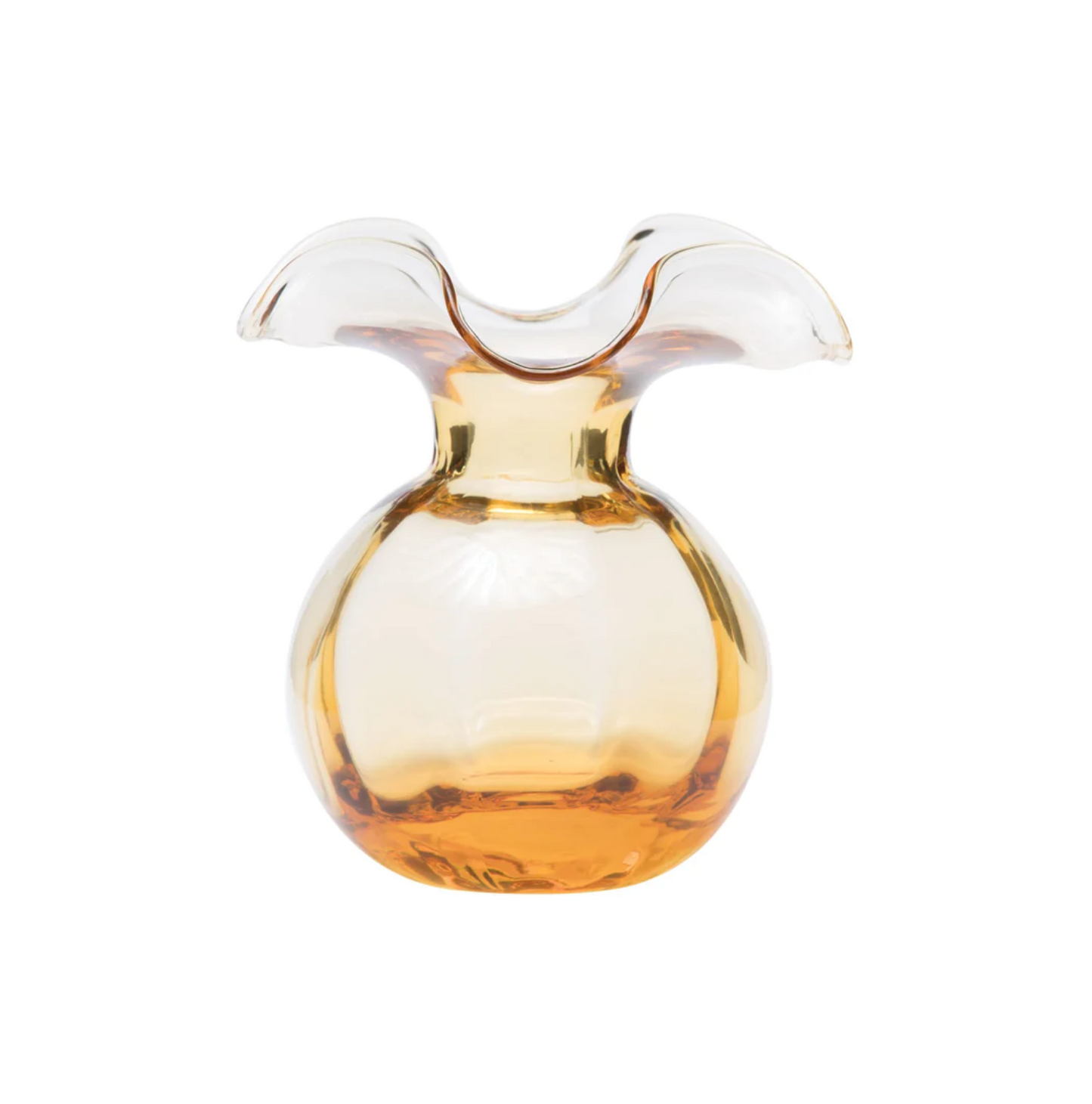 Hibiscus Amber Small Fluted Vase