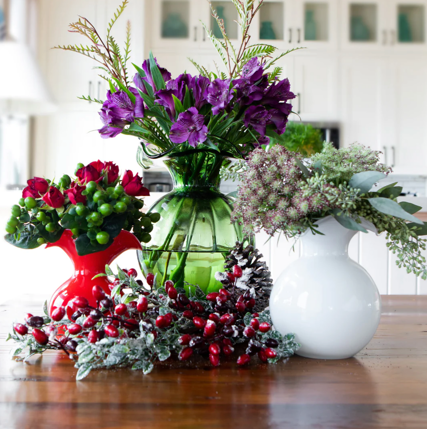 Hibiscus Glass Red Small Bud Vase