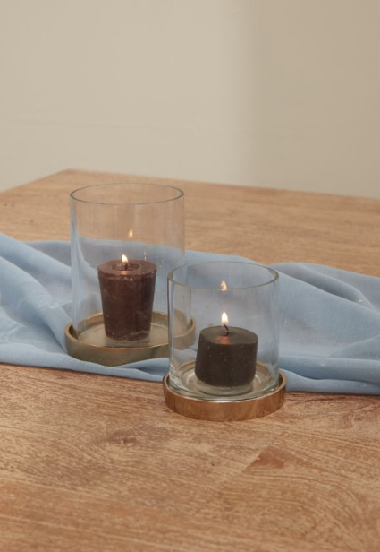 Votive Holder with Brass Base