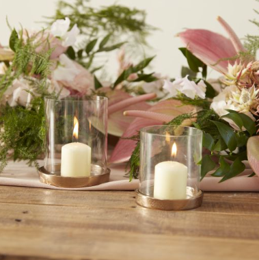 Votive Holder with Brass Base