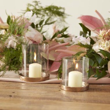 Votive Holder with Brass Base