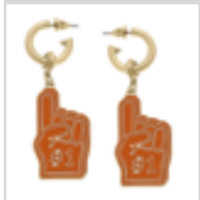 Gameday Foam Finger Earrings in Orange